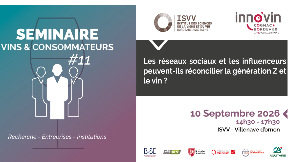 Séminaire Vins & Consommateurs #11 : Génération Z, vin, réseaux sociaux et influenceurs